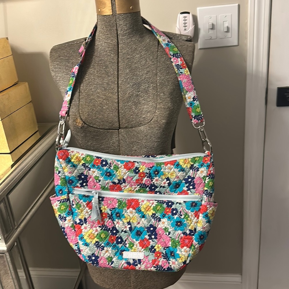 Vera Bradley Far out floral go ahead convertible crossbody satchel bag